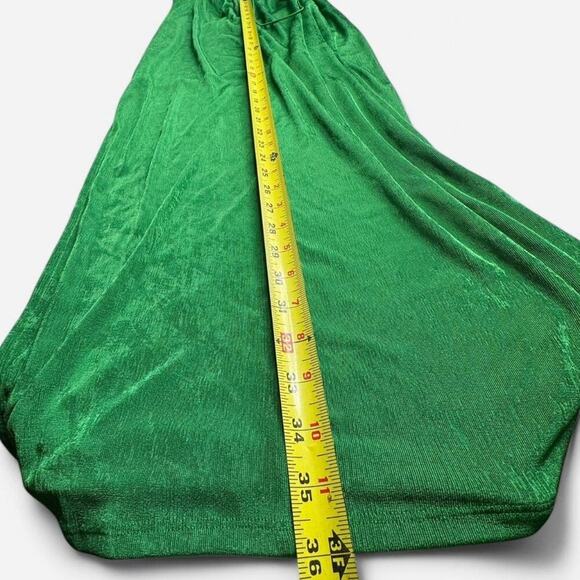 Lace Up Back Fitted GreenY2K Maxi Bodycon Slip Dress Womens Size S Sexy - Picture 4 of 6